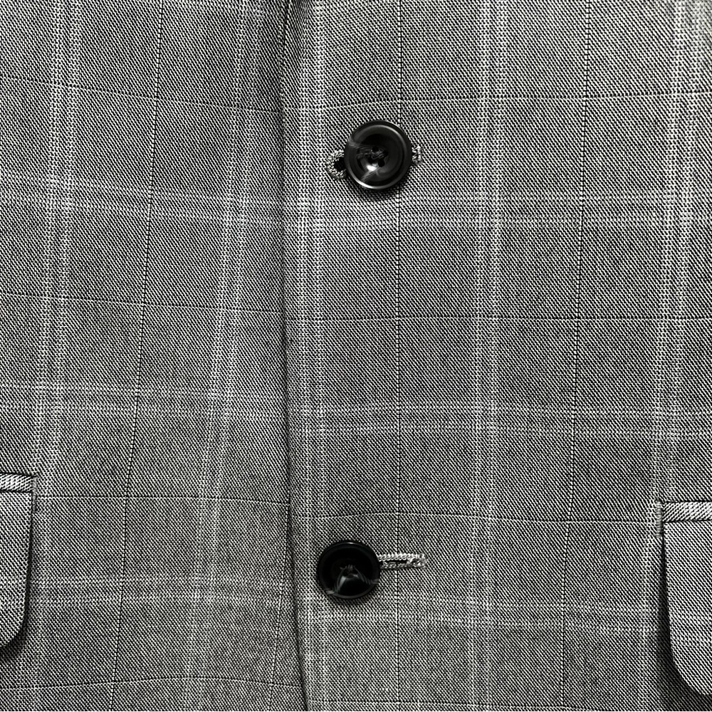 $30 SALE Michael Kors Mens Gray Windowpane Designer Blazer Sz 38 Regular Fit - Picture 12 of 13
